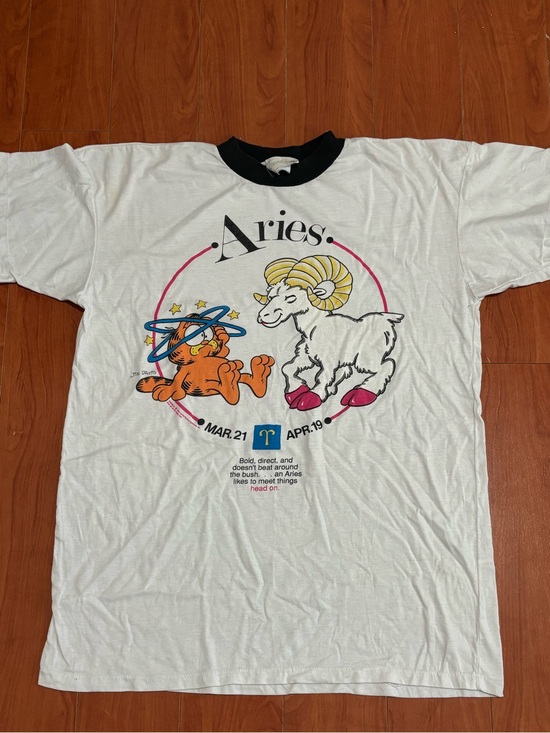 Garfield Other - Vintage 70’s Garfield Aries Zodiac Single Stitch Ringer T-Shirt Size Large